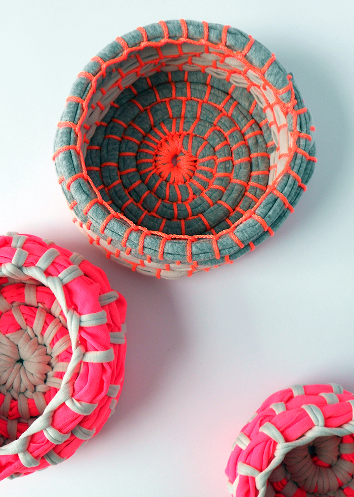 baskets made out of fabric