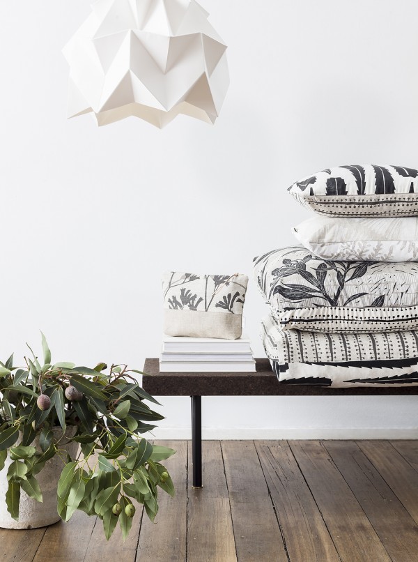 Ink & Spindle's new collection of fabrics, cushions and homewares