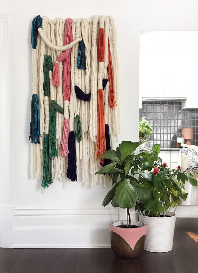 DIY tutorial: Wrapped wool wall hanging - We Are Scout